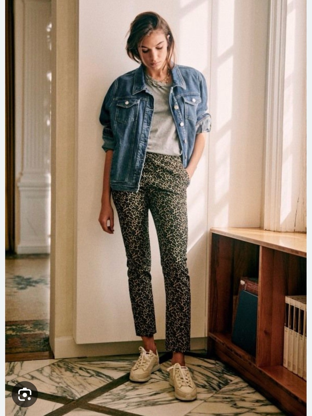 NWT Sézane Clara Leopard Jacquard Trousers XS
